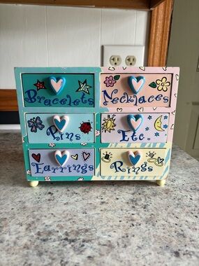 Vintage Y2K Jewelry Organizer - Pastel Hearts